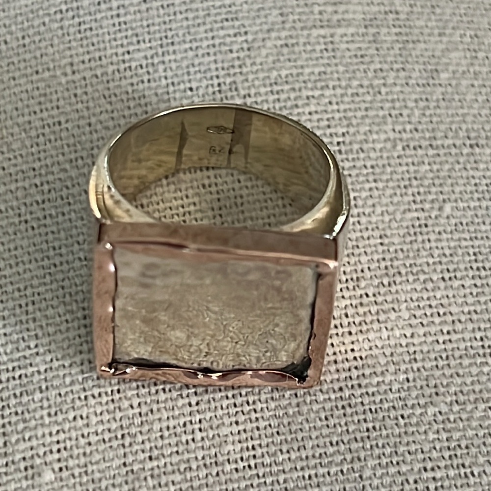 Handmade Sterling Silver and 14k Gold Ring - Picture 5 of 9